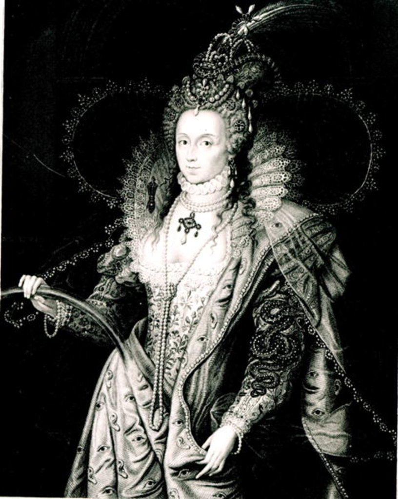 Detail of Elizabeth I drawn by W.Derby and engraved by T.A.Dean by Isaac (after) Oliver