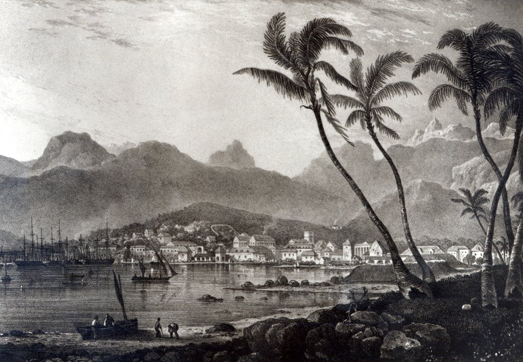 Detail of Port Louis from 'Views in the Mauritius' by T.Bradshaw by T. Bradshaw