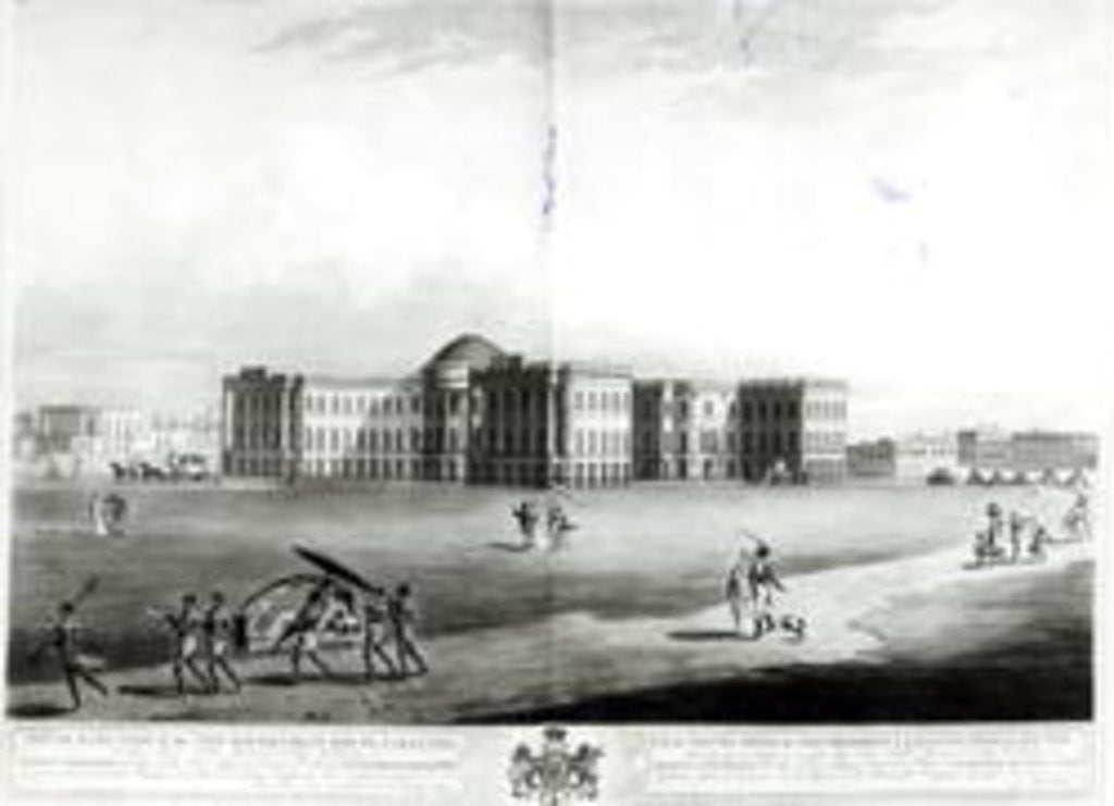 Detail of South East View of the New Government House, Calcutta by James (after) Moffat