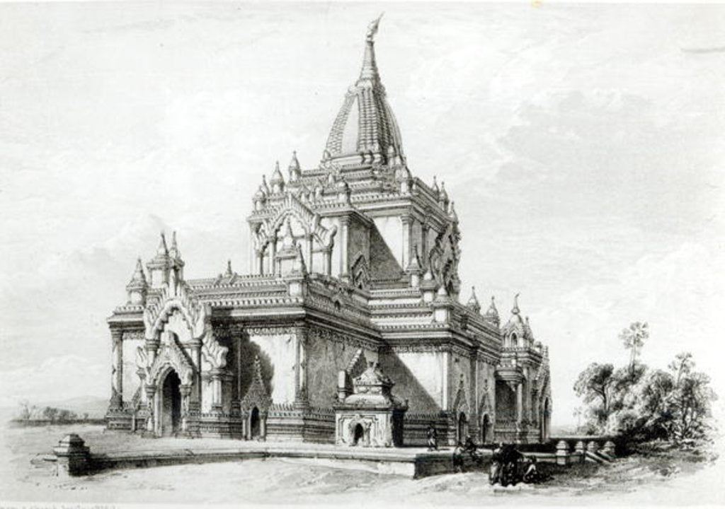 Detail of North Eastern view of Gaudapalen Temple at Pagan by Henry Yule