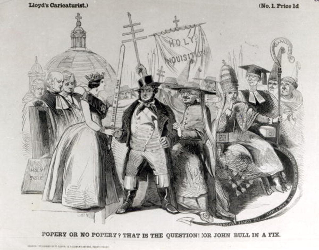 Detail of Popery or No Popery? 1850 by English School