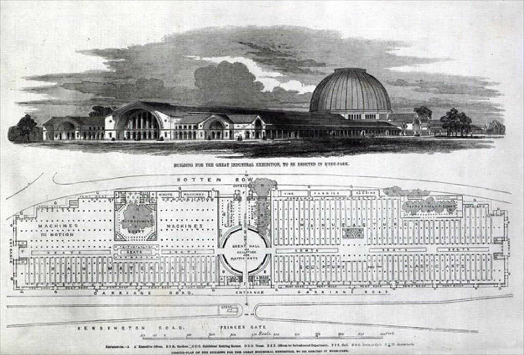 Detail of Building for the Great Industrial Exhibition, 1850 by English School