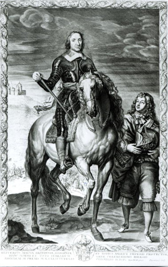 Detail of Equestrian Portrait of Oliver Cromwell by English School