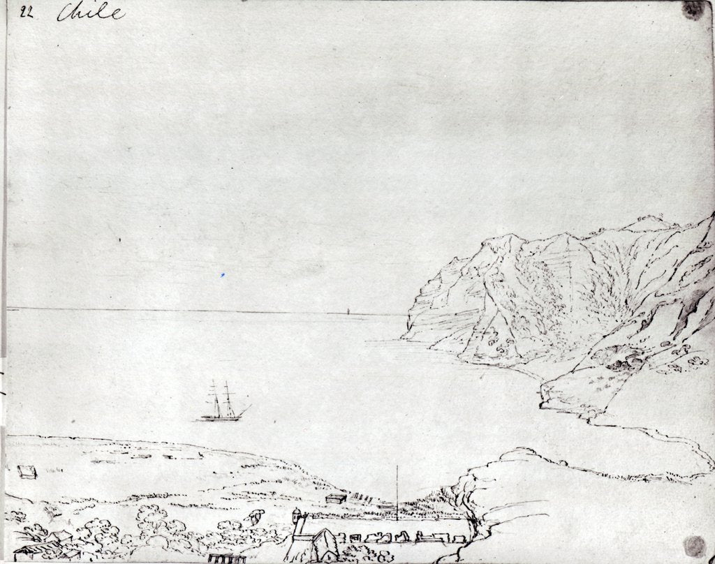 Detail of View of the coast off Chile by Maria Callcott