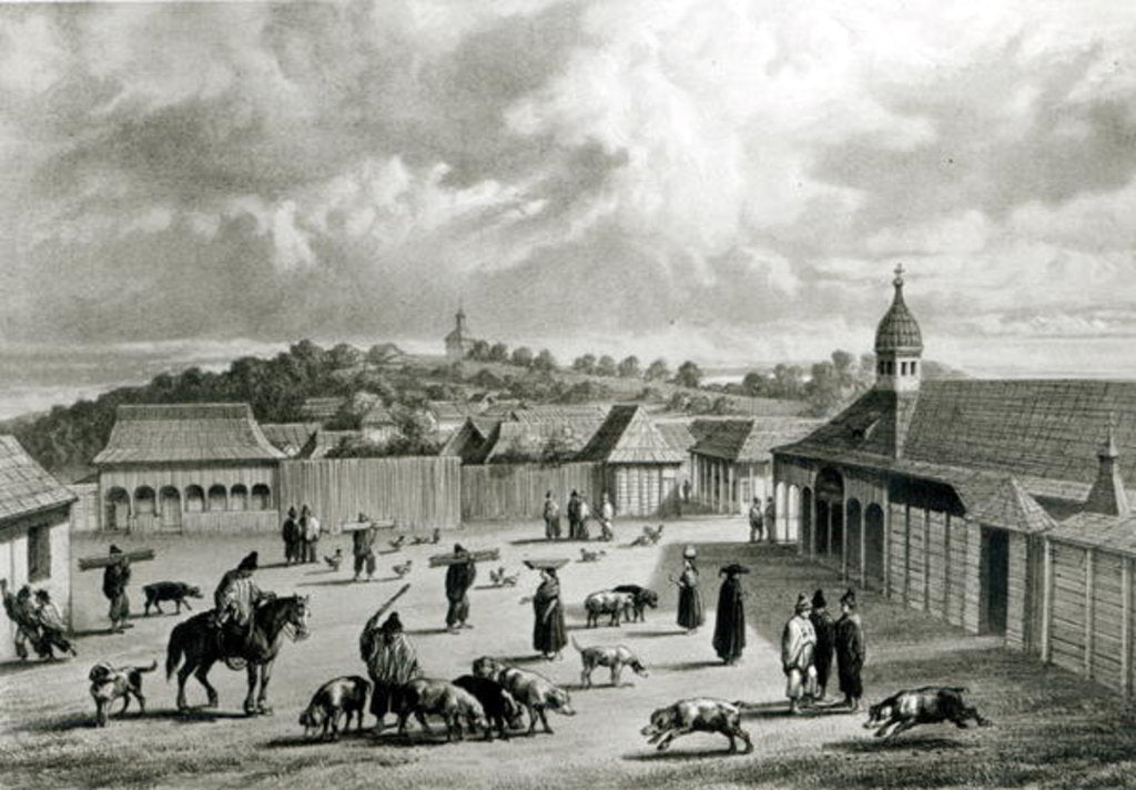 Detail of Plaza de San-Carlos de Chiloe, 1835] by Claudio Gay