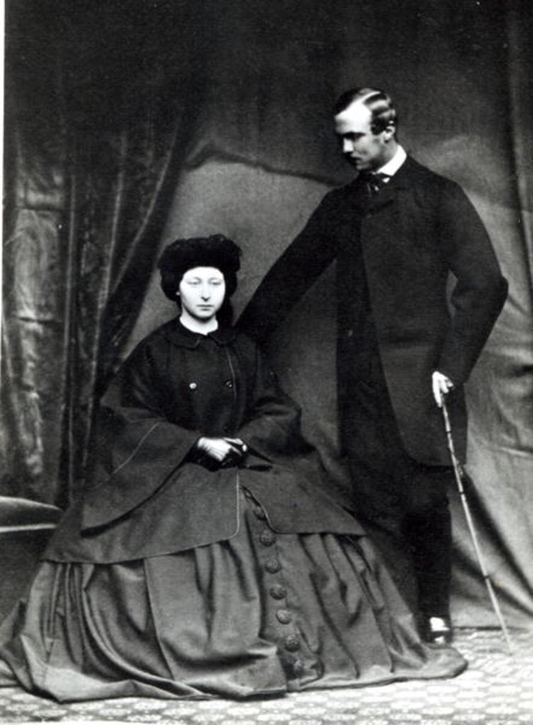 Detail of Princess Alice and Prince Ludwig of Hesse, 1860 by English Photographer