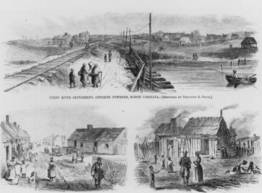 Detail of Trent River Settlement, 1886 by Theodore Russell (after) Davis