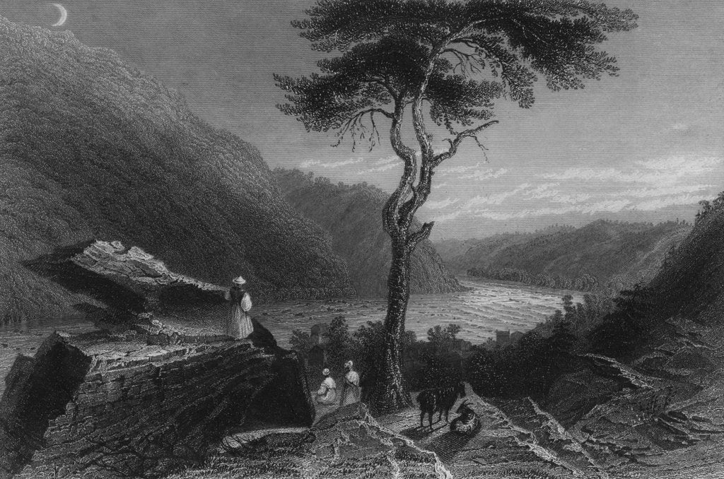 Detail of The Valley of the Shenandoah, from Jefferson Rock, 1838 by William Henry (after) Bartlett