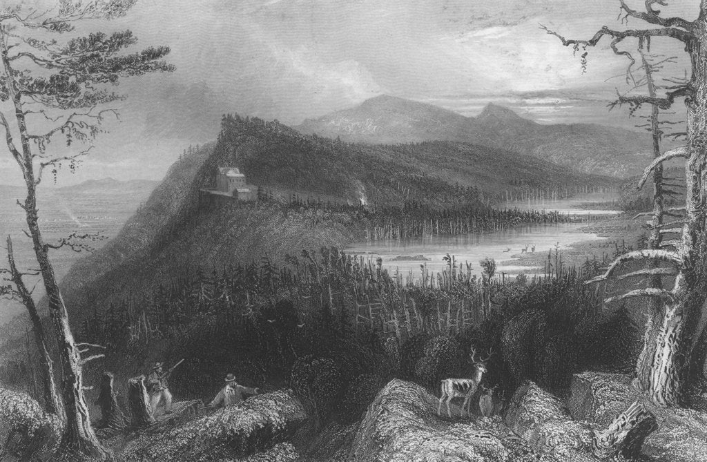 Detail of The Two Lakes and the Mountain House on the Catskills, 1838 by William Henry Bartlett