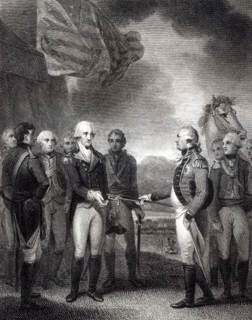 Detail of Surrender of Lord Cornwallis at Yorktown, 1781 by English School