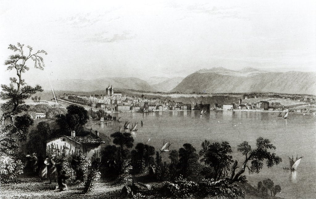 Detail of Geneva from Coligny by William Henry Bartlett