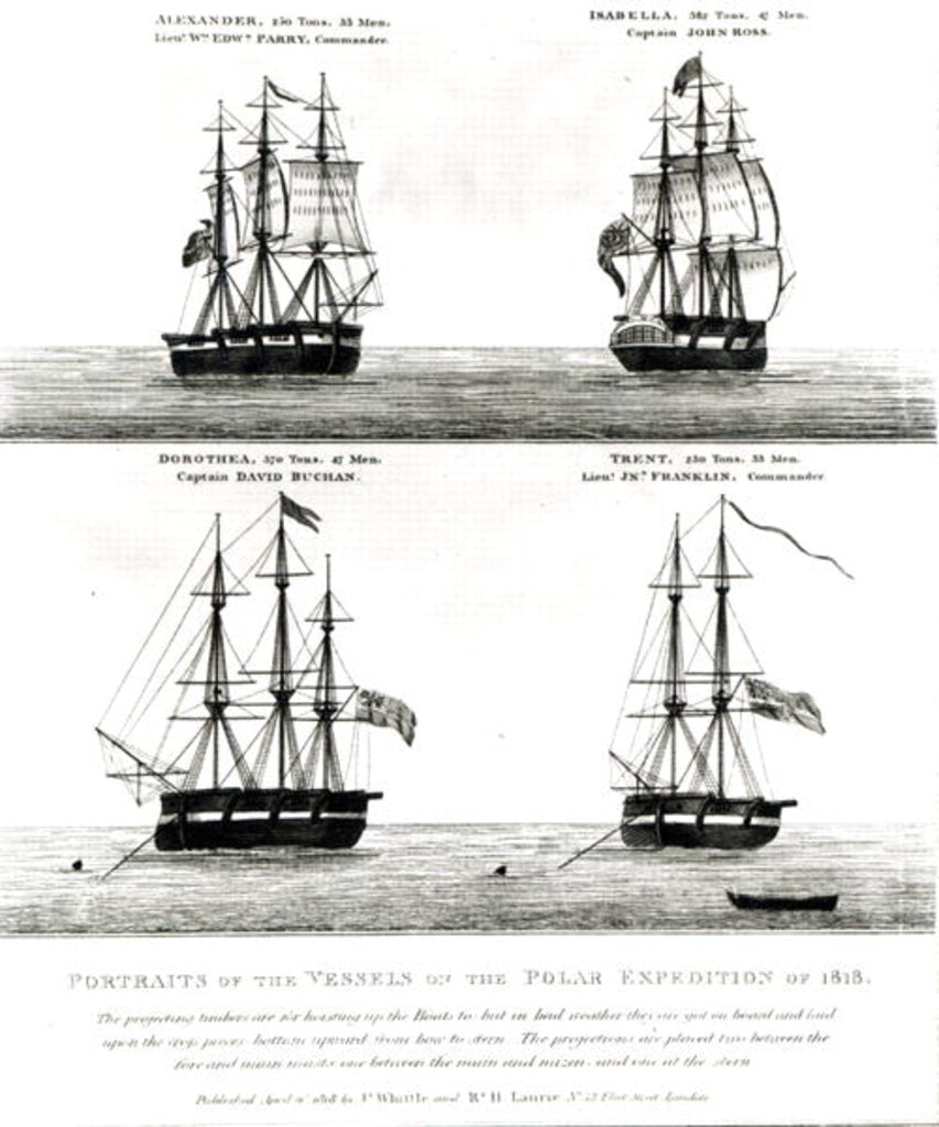 Detail of Portraits of the vessels on the Polar Expedition, 1818 by English School