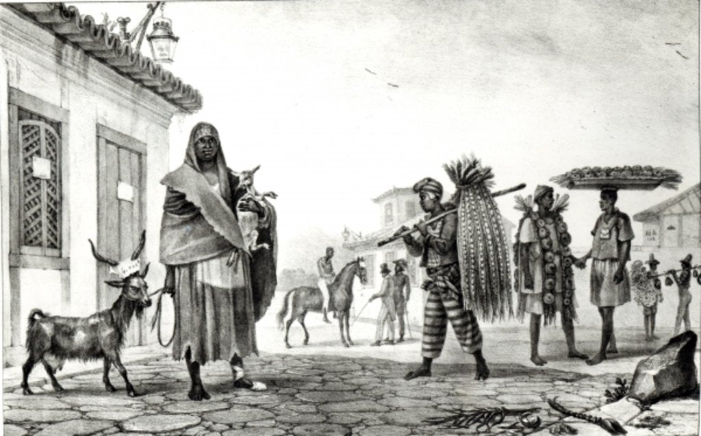 Detail of House for Rent, Horse and Goat for Sale by Jean Baptiste Debret (after)