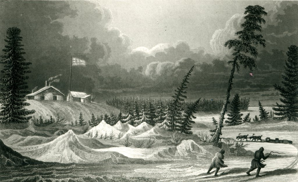 Detail of Winter View of Fort Franklin by George Back