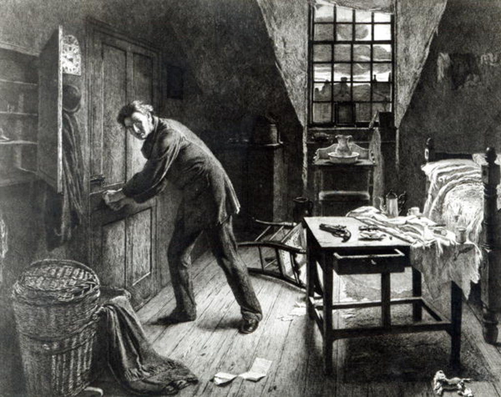 Detail of The Road to Ruin by William Powell Frith (after)