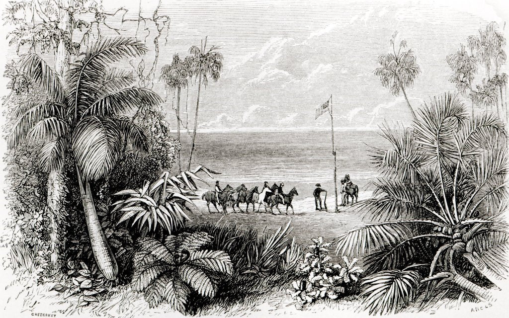 Detail of Planting the Flag on the Shores of the Indian Ocean by English School
