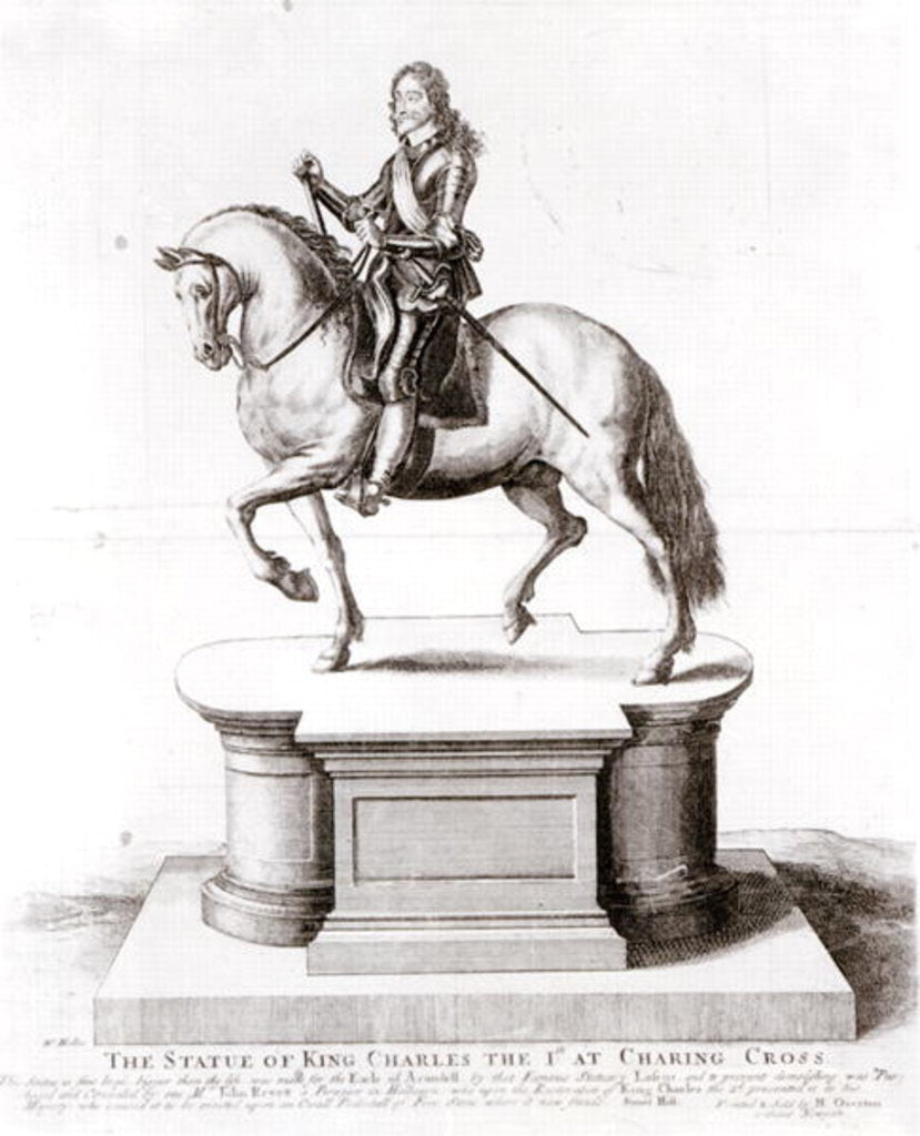 Detail of The statue of King Charles the 1st at Charing Cross by Wenceslaus Hollar
