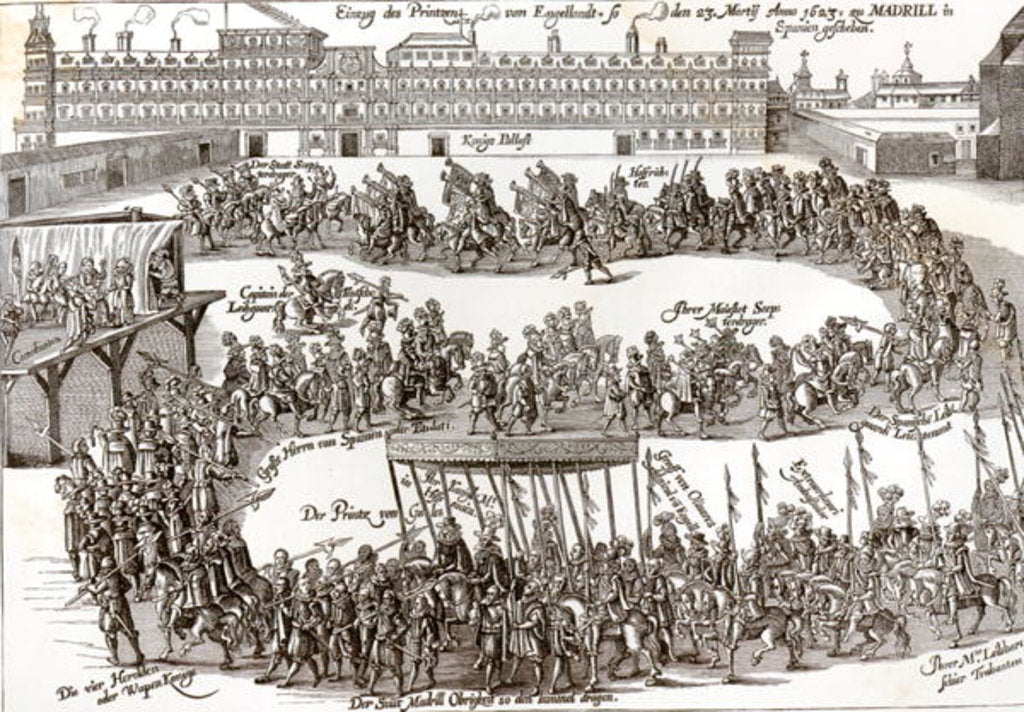 Detail of Entry of Prince Charles I into Madrid, 1623 by German School