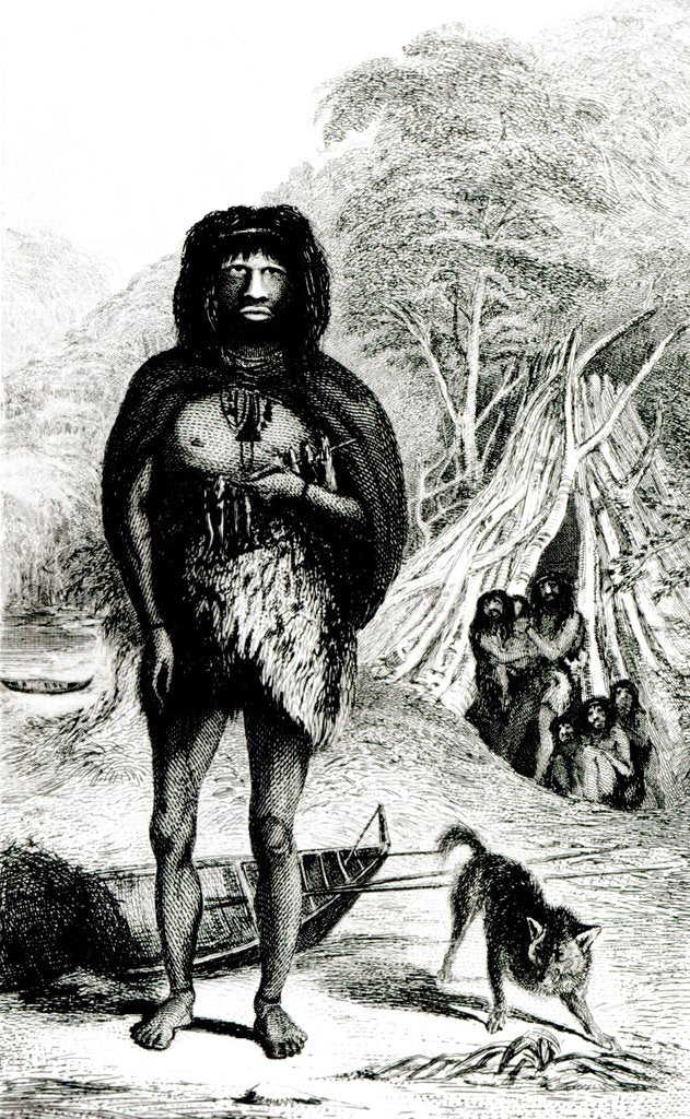 Detail of Fuegian Man by School English