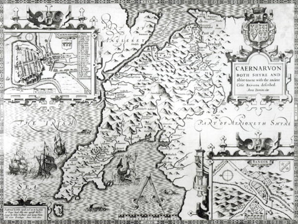 Detail of Map of Caernarvon, 1616 by John Speed