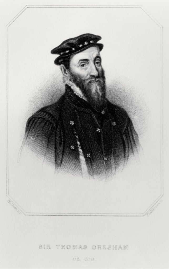 Detail of Portrait of Sir Thomas Gresham from 'Lodge's British Portraits', 1823 by English School