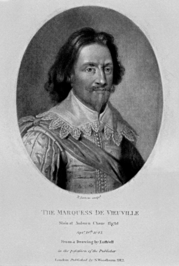 Detail of Portrait of The Marquis of Vieu Ville by English School