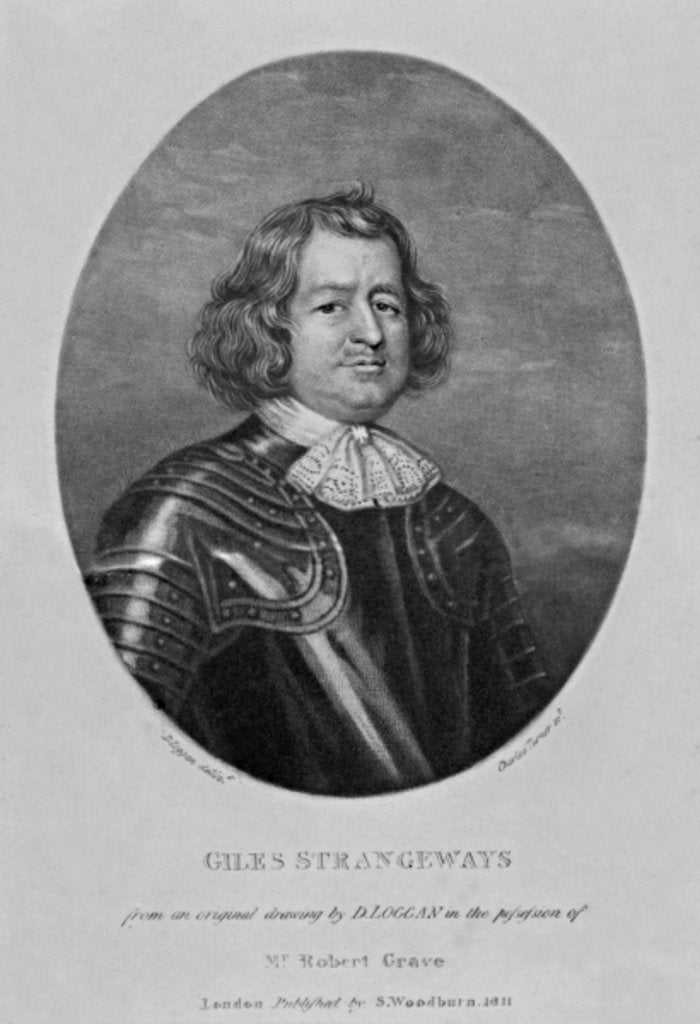Detail of Portrait of Giles Strangeways by David (after) Loggan