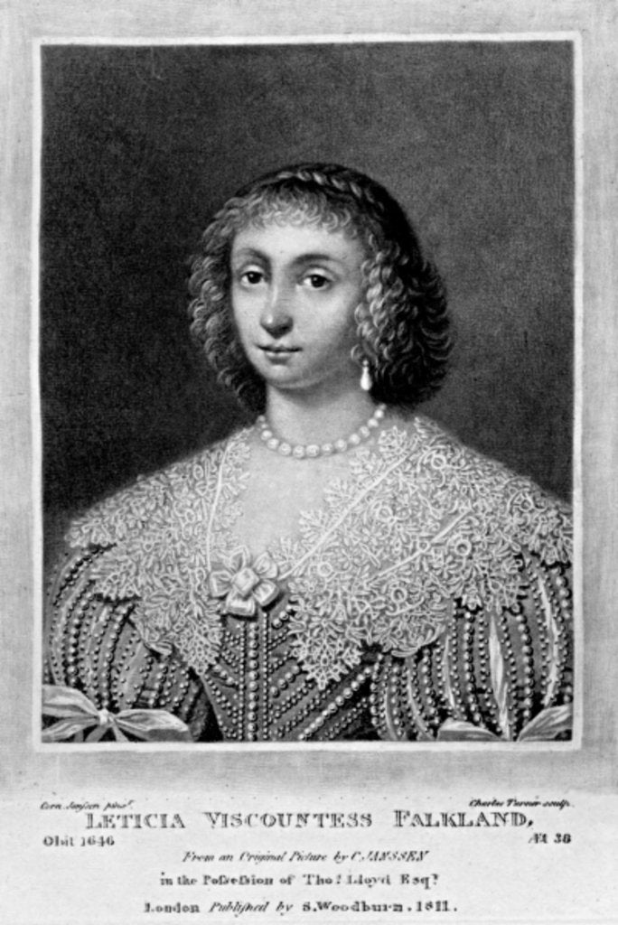 Detail of Portrait of Lady Viscountess Falkland by English School