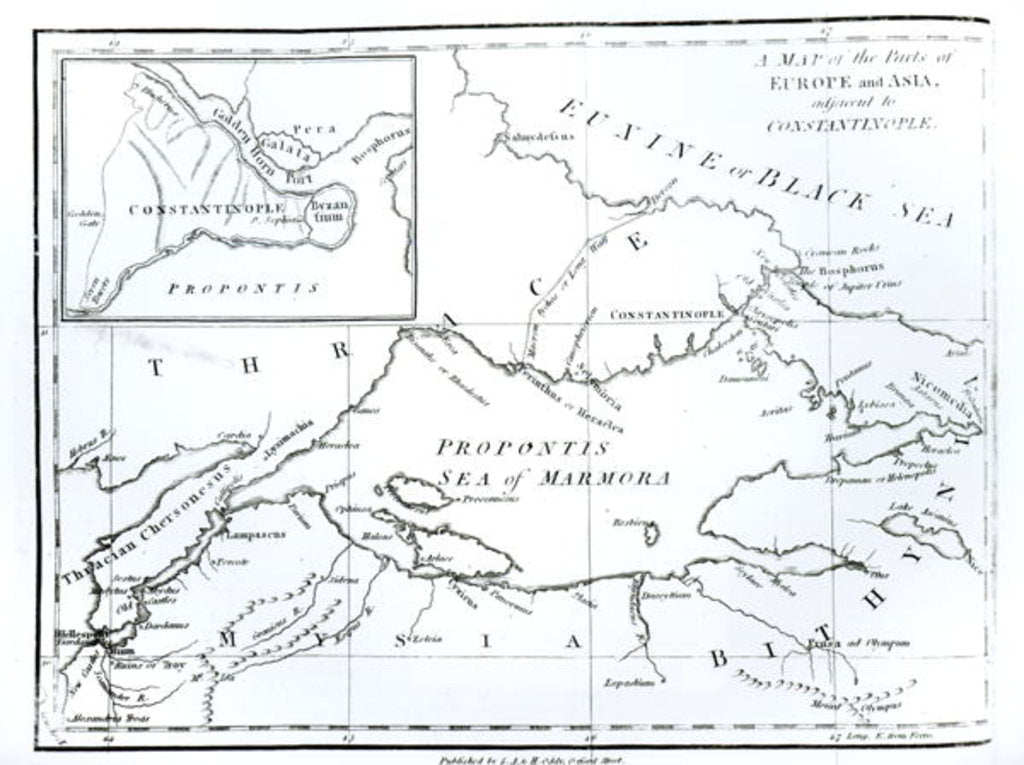 Detail of Map of the parts of Europe and Asia adjacent to Constantinople by English School