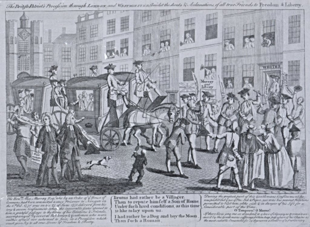 Detail of The British Patriots Procession through London and Westminster by School English