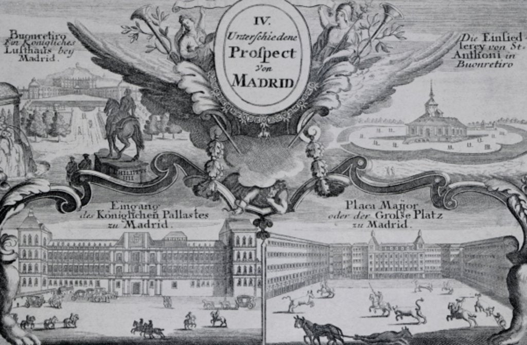 Detail of View of the city of Madrid by School Spanish