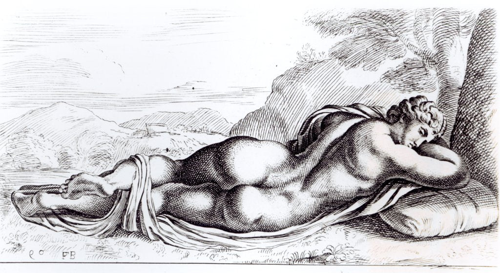Detail of Hermaphrodite in the Borghese Gardens, c.1653 by Francois Perrier