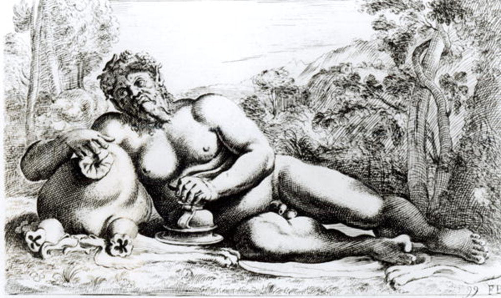 Detail of Silenus, c.1653 by Francois (1590-1650) (after) Perrier