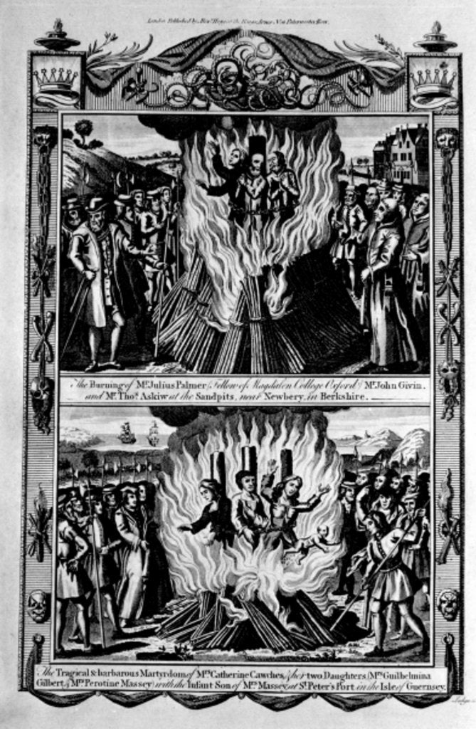 Detail of Martyrdom and burning by English School