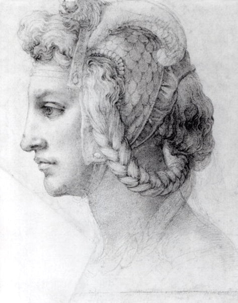 Detail of Ideal Head of a Woman, c.1525-28 by Michelangelo Buonarroti