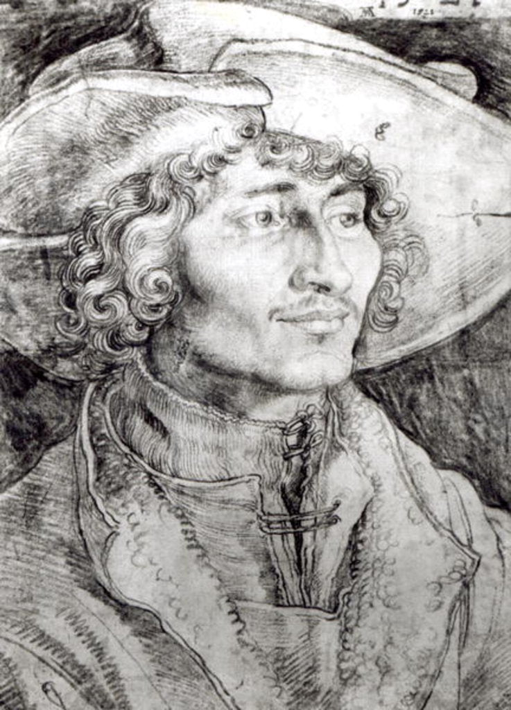 Detail of Portrait of an unknown man, 1521 by Albrecht Dürer or Duerer