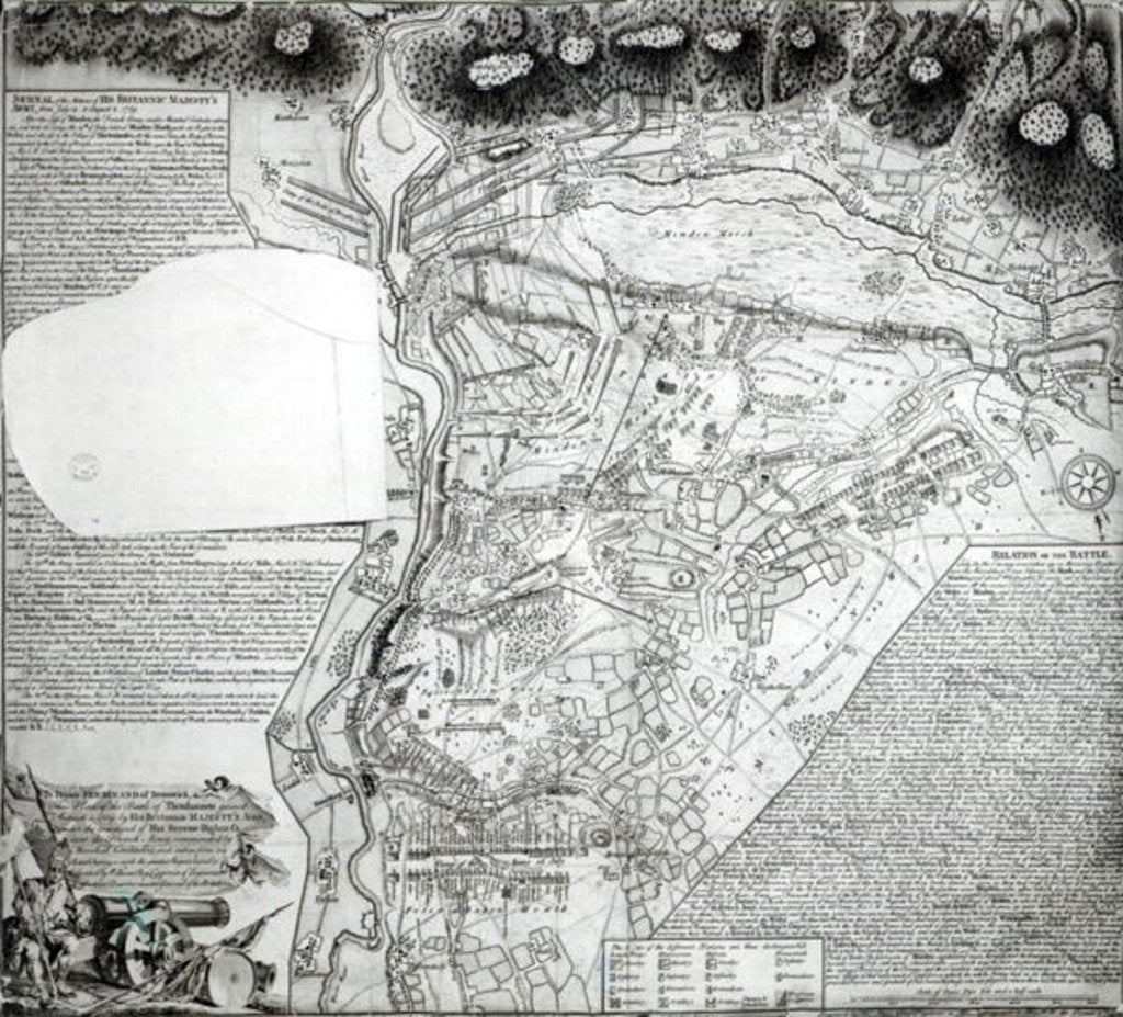 Detail of Plan of the Battle of Minden, drawn by Captain William Roy and engraved by Thomas Major, 1760 by English School