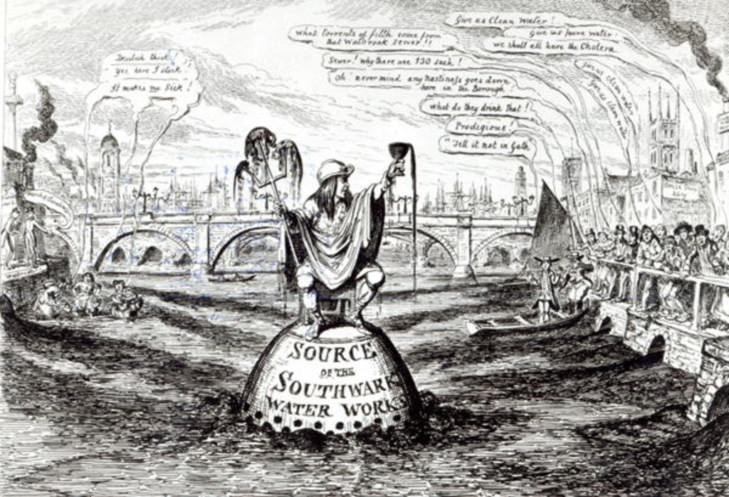 Detail of Satirical Cartoon about the Southwark Water Company, 1832 by George Cruikshank