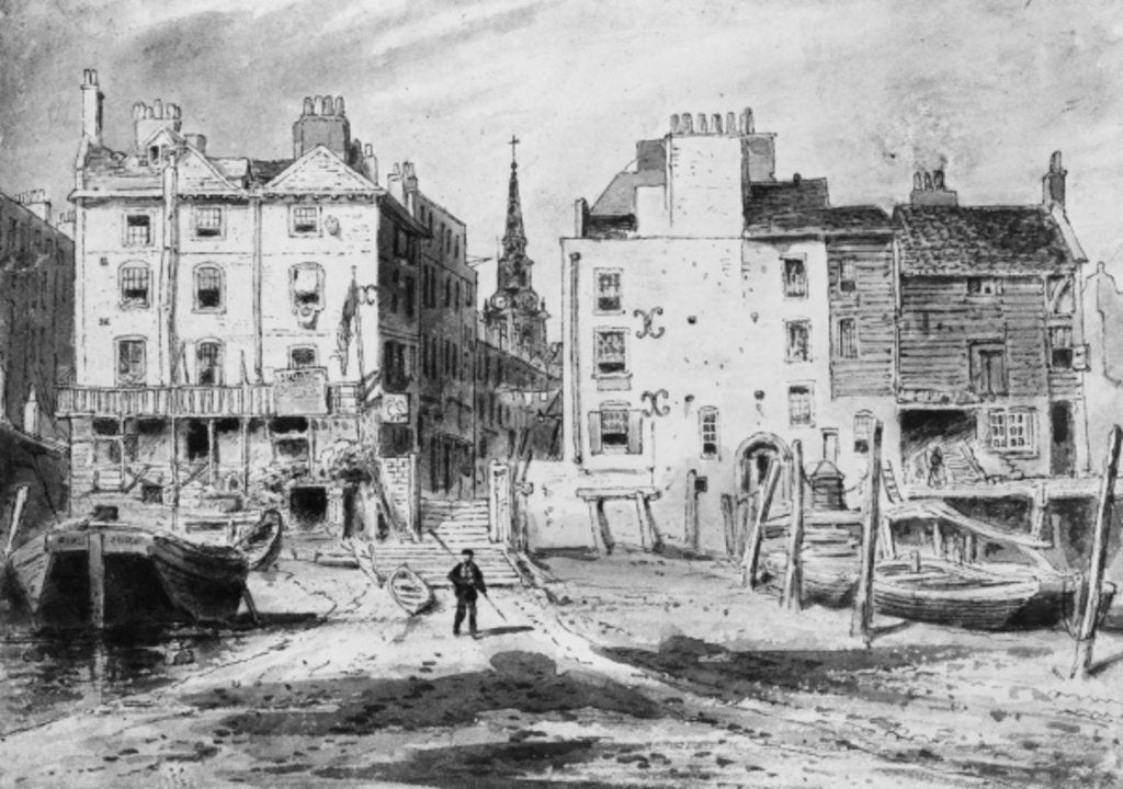Detail of View of the Old Hungerford Stairs, c.1815 by English School