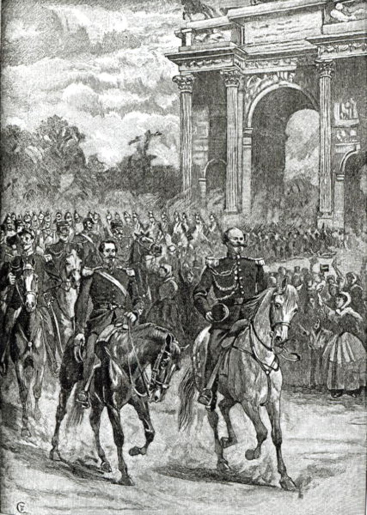 Detail of The entry of Napoleon III and Victor Emmanuel into Milan by English School