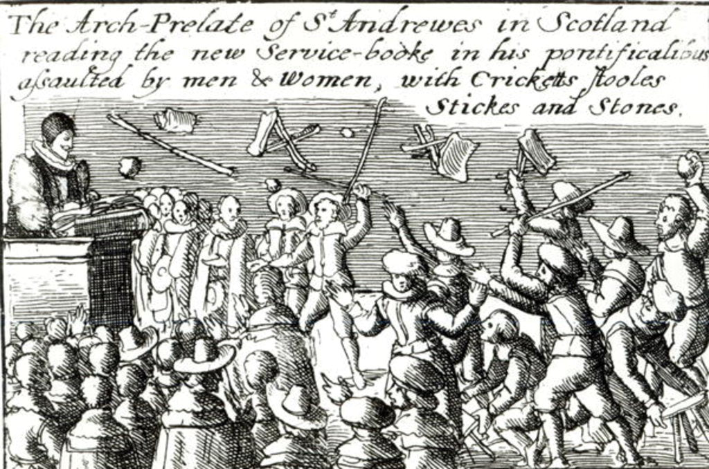 Detail of Protesters in Edinburgh, 1637 by English School