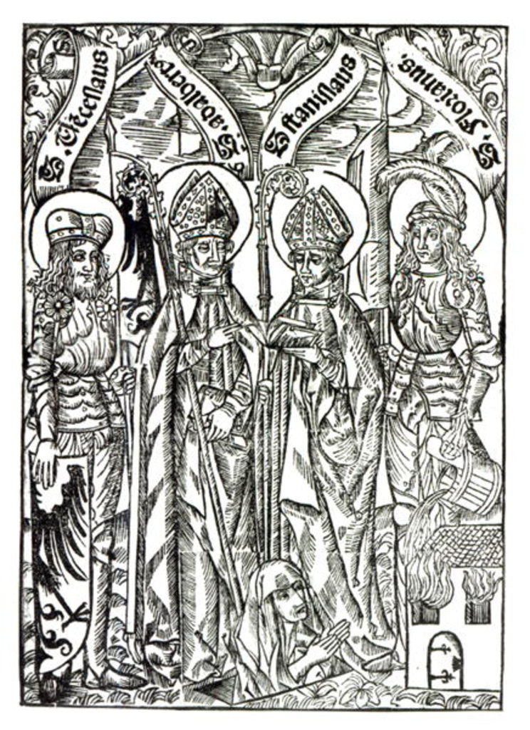 Detail of St. Wenceslaus, St. Adalbert, St. Stanislaus and St. Florian by German School