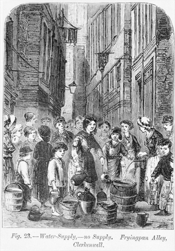 Detail of The Water supply in Fryingpan Alley, Clerkenwell, 1864 by English School