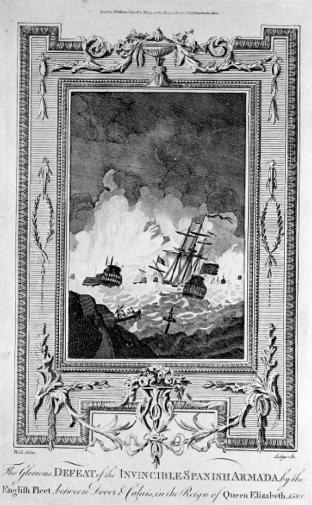 Detail of Defeat of the Spanish Armada by English School