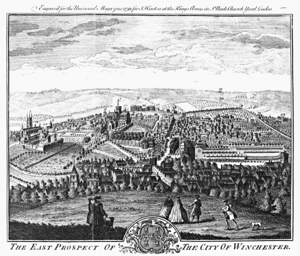 Detail of The East Prospect of the City of Winchester by English School
