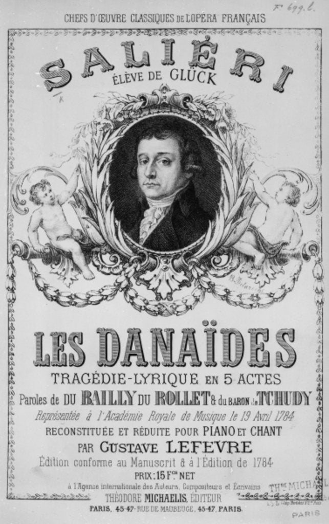 Detail of Advertisement for 'Les Danaides', 19th April 1784 by French School