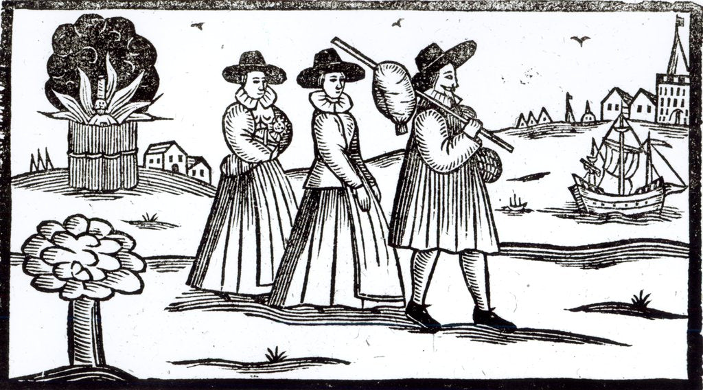 Detail of Pilgrims departing for the New World by English School