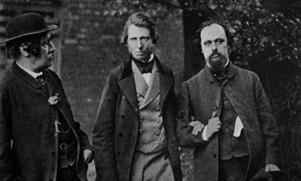 Detail of Portrait of William Bell Scott, John Ruskin and Dante Gabriel Rossetti, 1864 by English Photographer