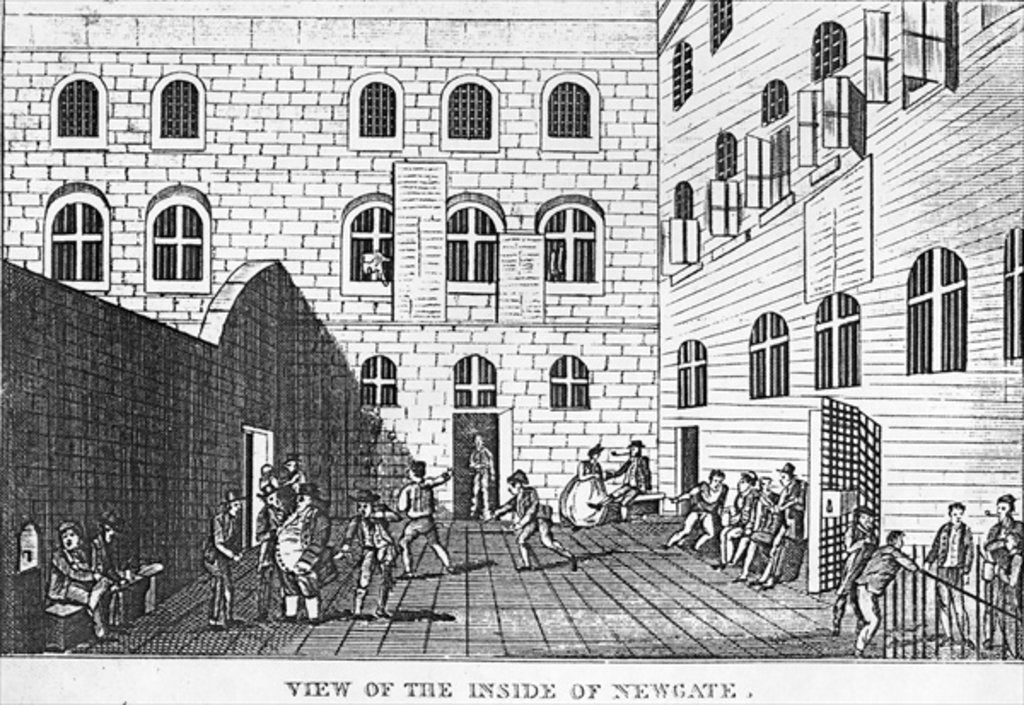 Detail of View of the Inside of Newgate, 1809 by School English