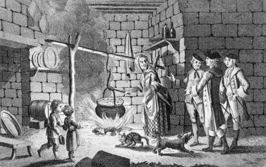 Detail of Dr Samuel Johnson's Introduction to a Highland Hut by English School